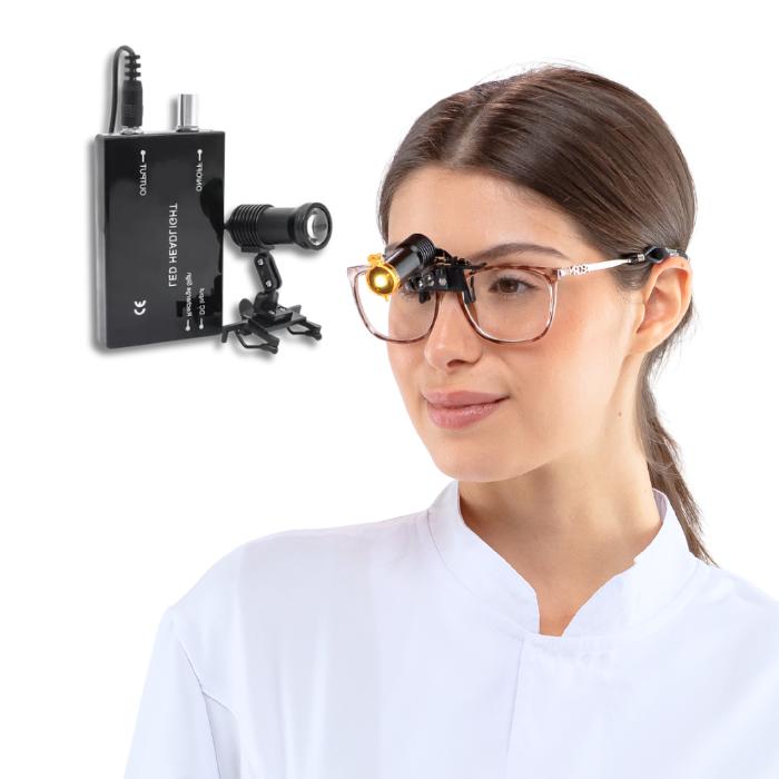 Lámpara Frontal X1 con Soporte para Utilizar con Lupas y Gafas