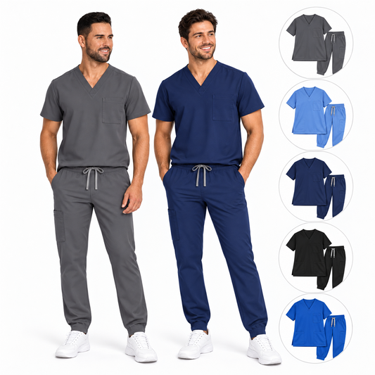 Scrub médico hombre cuello V en cinco colores