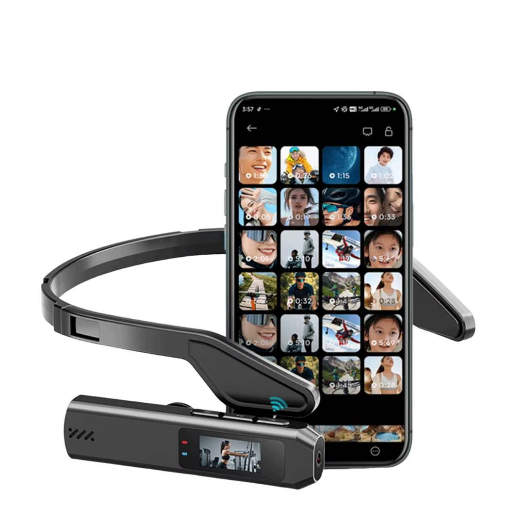 Cámara Portátil 2.7K con Soporte de Cabeza para Grabación de Procedimientos de Trabajo