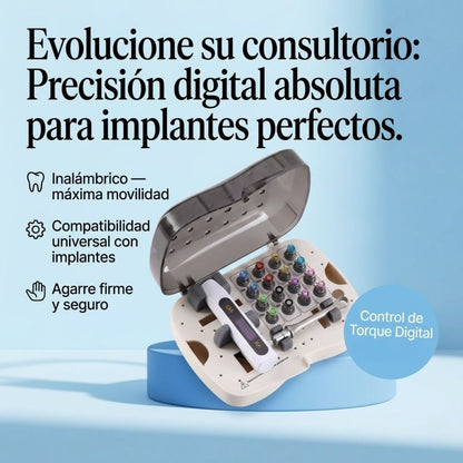 Kit de Torque Eléctrico Dental Universal (16 puntas + estuche)