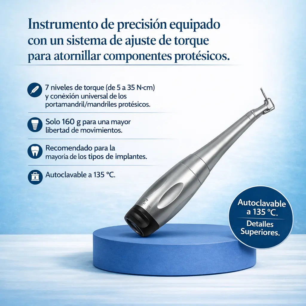 Llave de Torque Dental Universal para Implantes – 12 Puntas Incluidas