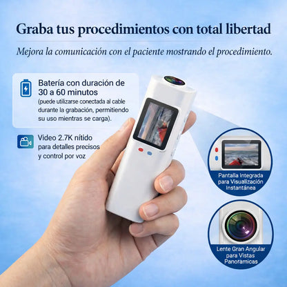 Mini Cámara 2.7K con Visión en Primera Persona para Lupas y Gafas Graduadas