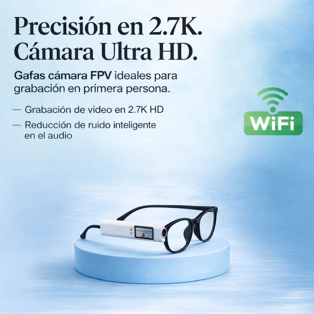 Mini Cámara 2.7K con Visión en Primera Persona para Lupas y Gafas Graduadas